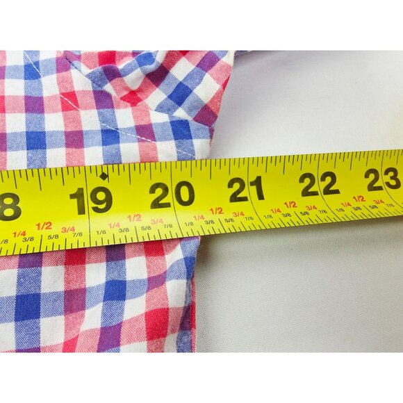 Untuckit Size Small Slim Fit Mens Red White Blue Check Long Sleeve Cotton Shirt - Picture 2 of 9